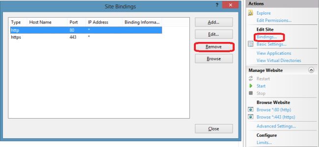 remove http from the binding